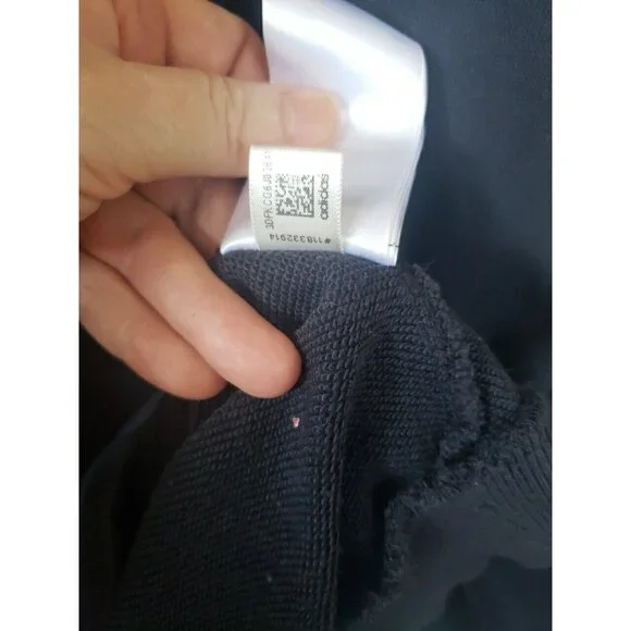 Adidas Sweatshirt Pullover Blue Mens XL Trefoil Velvet Stripes Cotton athleisure - Picture 12 of 13